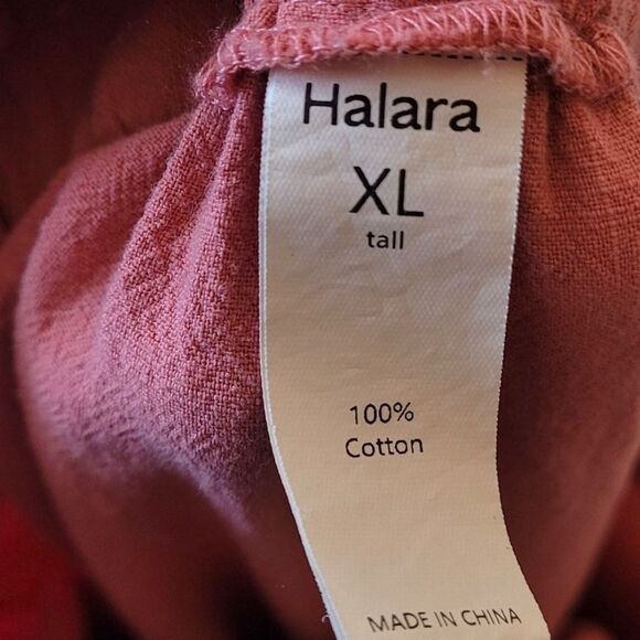 Halara Women's Salmon Pink 100% Cotton Trouser Pants Size XL Tall - Picture 3 of 5